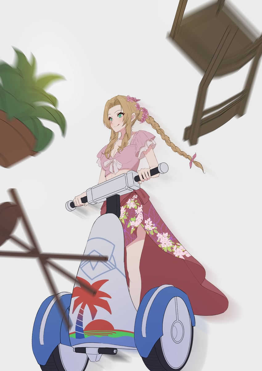 aerith gainsborough (final fantasy and 3 more) drawn by esthoric