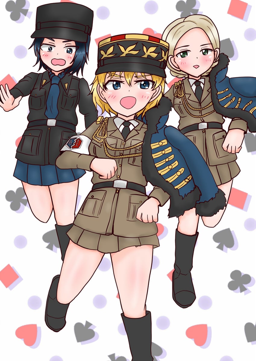 asparagus, bordeaux, and moules (girls und panzer and 1 more) drawn by tsuchinoko_snake