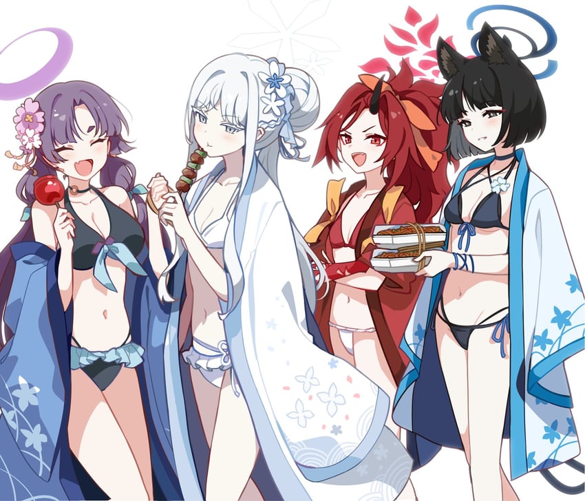 kikyou, yukari, renge, and nagusa (blue archive) drawn by ideolo