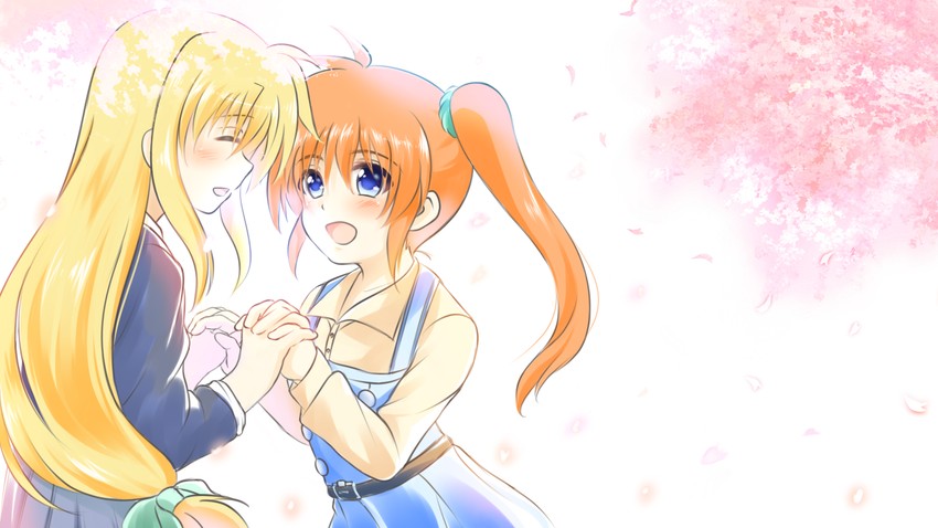 fate testarossa and takamachi nanoha (lyrical nanoha and 2 more) drawn by kerorokjy