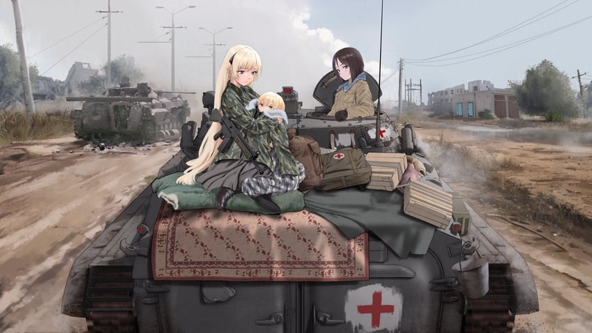 nonna and g3 (girls' frontline and 1 more) drawn by shuten_(project_sky)