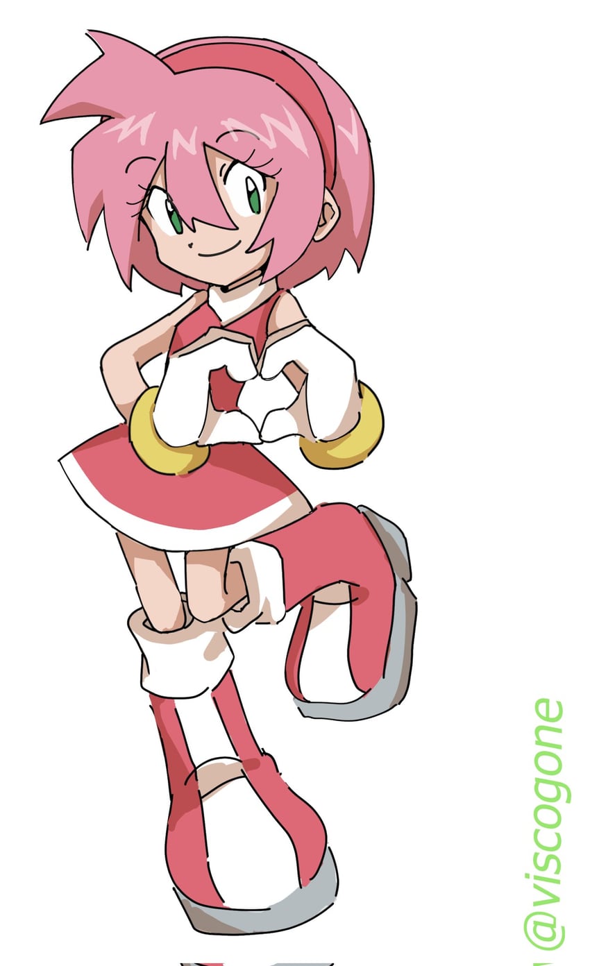 amy rose (digimon and 1 more) drawn by viscogone