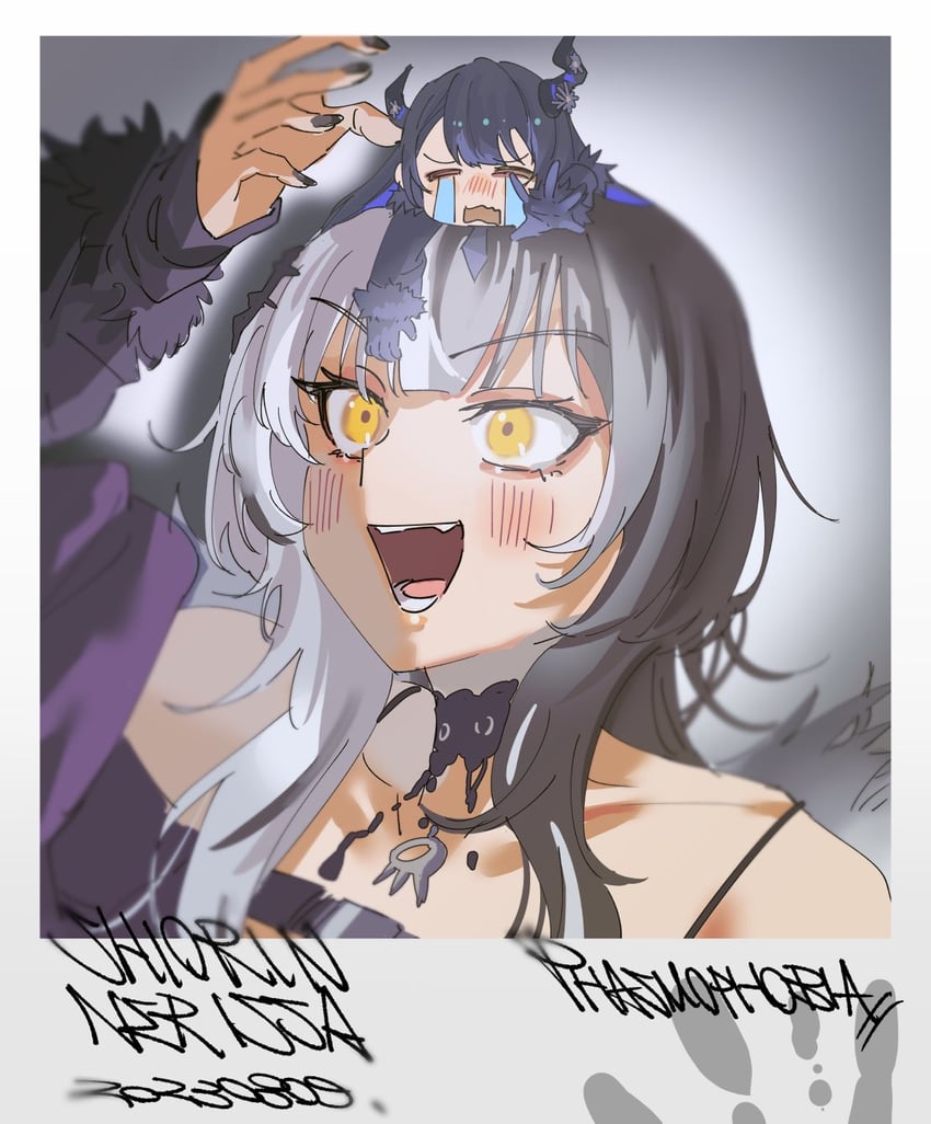 shiori novella and nerissa ravencroft (hololive and 2 more) drawn by set7