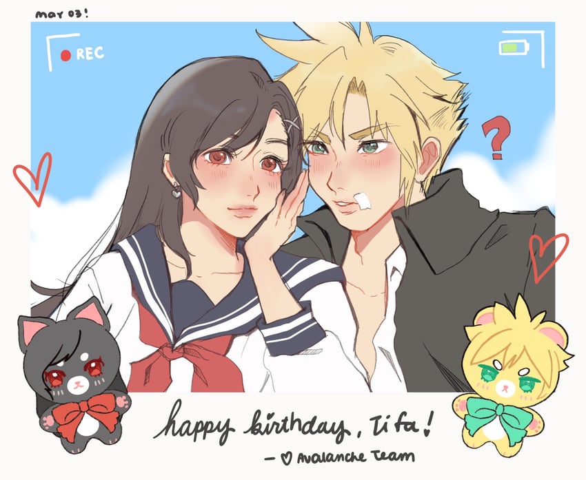 tifa lockhart and cloud strife (final fantasy and 2 more) drawn by char_(shanqi_art)