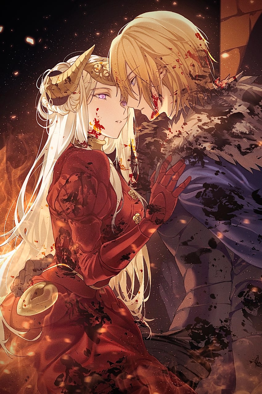 edelgard von hresvelg and dimitri alexandre blaiddyd (fire emblem and 1 more) drawn by soma_otakuu