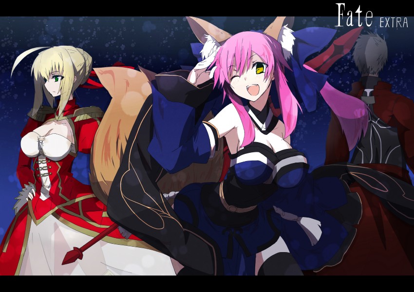tamamo, nero claudius, tamamo no mae, and archer (fate and 1 more) drawn by vane_(vane0)