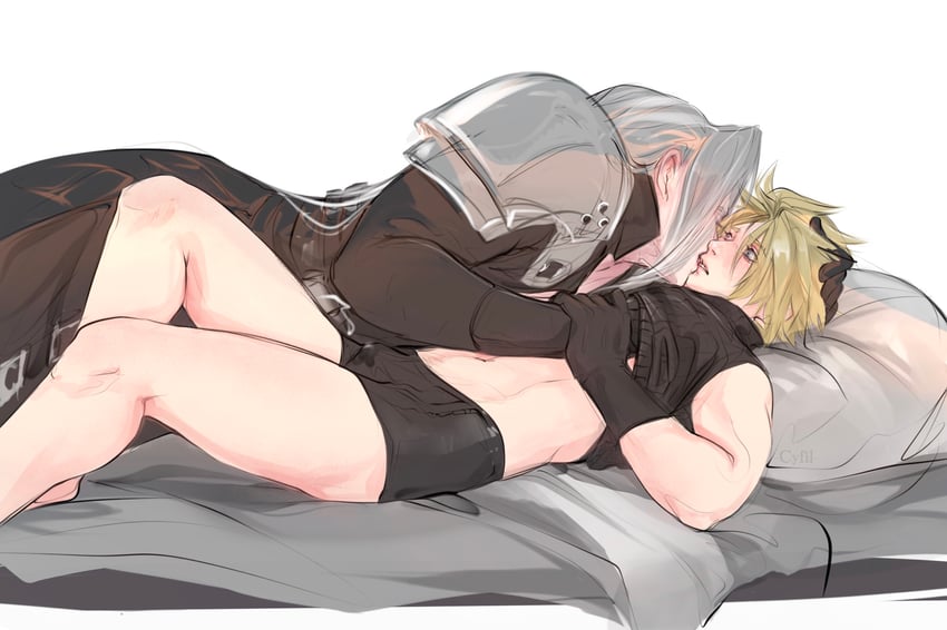 cloud strife and sephiroth (final fantasy and 1 more) drawn by cyfil7