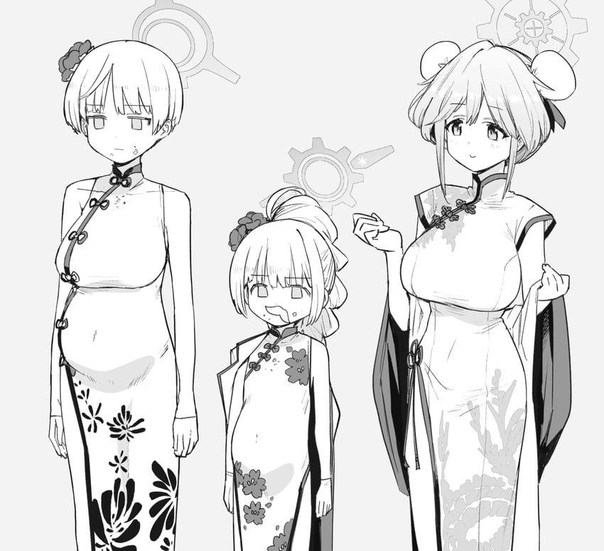 marina, cherino, and tomoe (blue archive) drawn by sadamatsu_ryuuichi