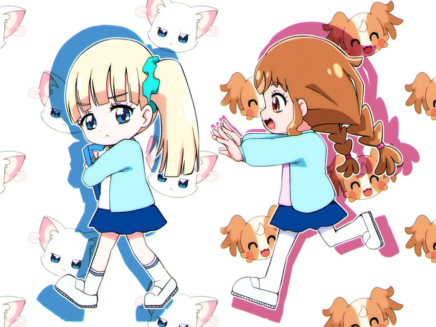 nekoyashiki yuki and inukai komugi (precure and 1 more) drawn by @est@