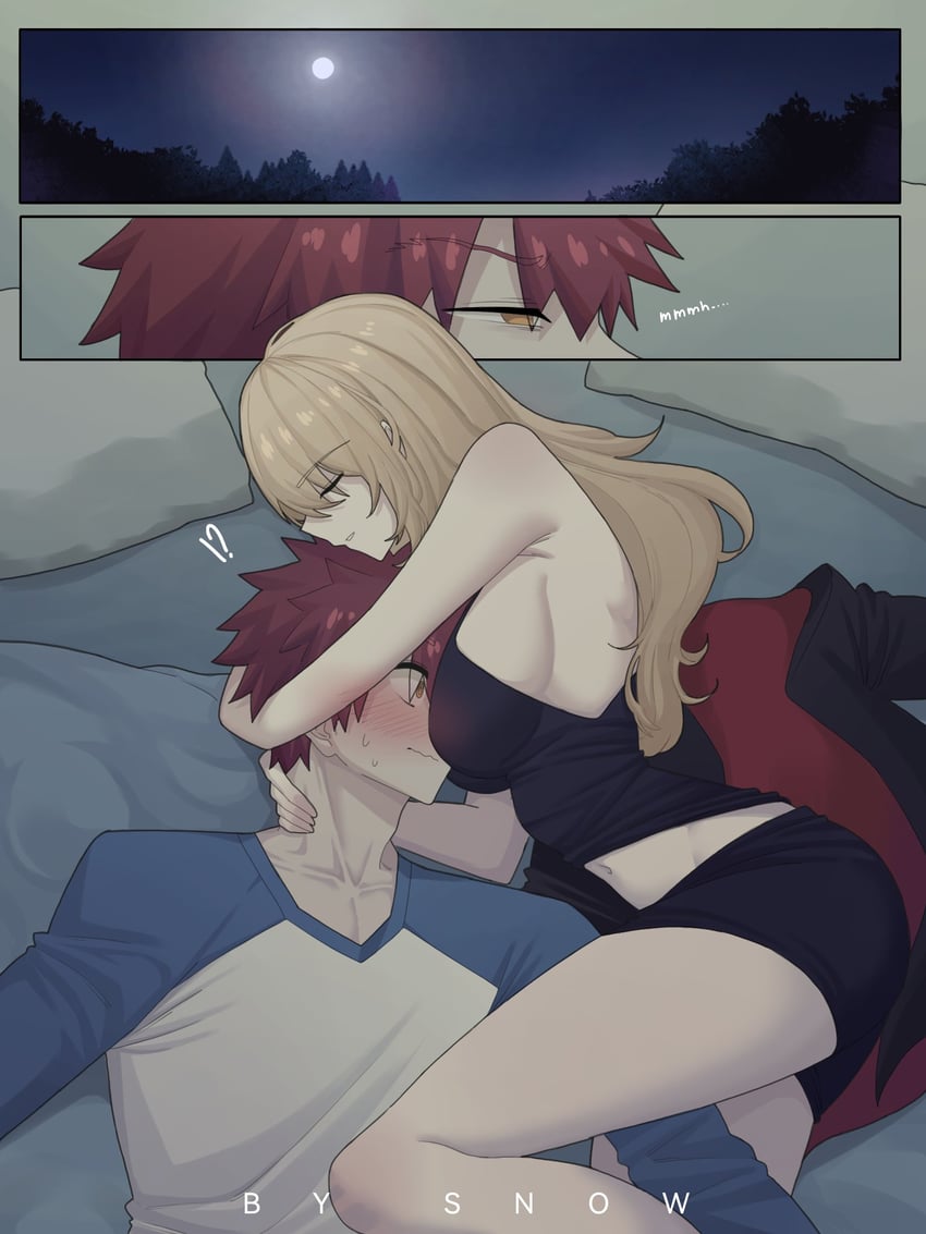 artoria pendragon, emiya shirou, and saber alter (fate and 1 more) drawn by suhyeon