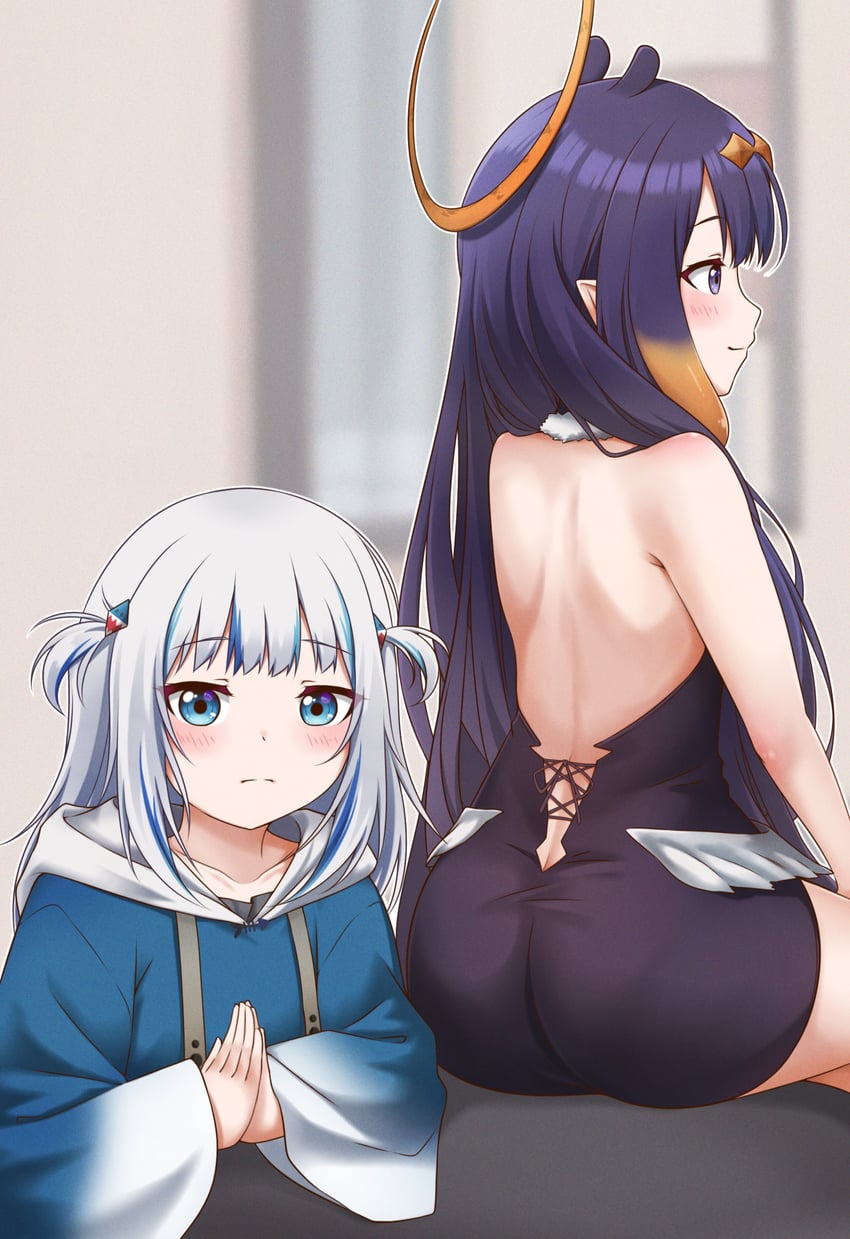 gawr gura and ninomae ina'nis (hololive and 1 more) drawn by jan_azure