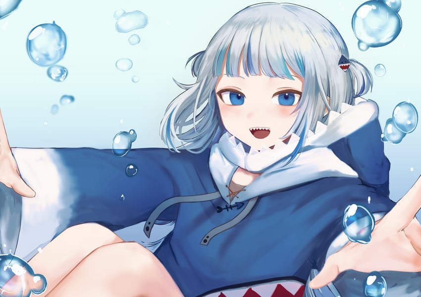 gawr gura (hololive and 1 more) drawn by agamemega