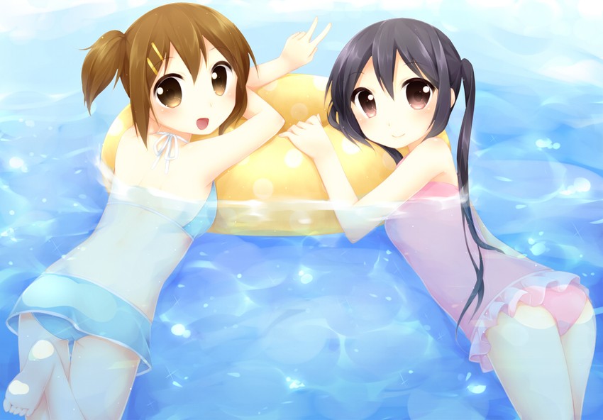 nakano azusa and hirasawa yui (k-on!) drawn by hazuki_(sutasuta)