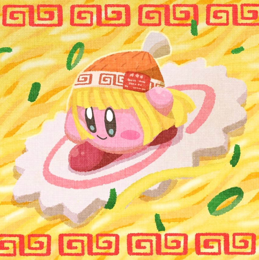 kirby and min min (kirby and 2 more) drawn by aruco_co