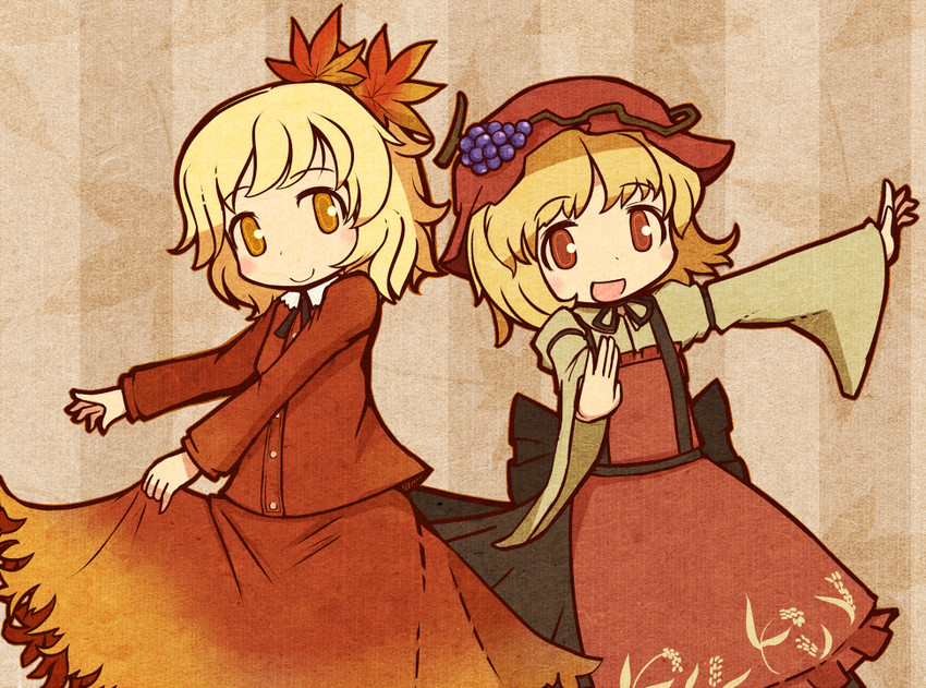 aki minoriko and aki shizuha (touhou) drawn by akihiyo