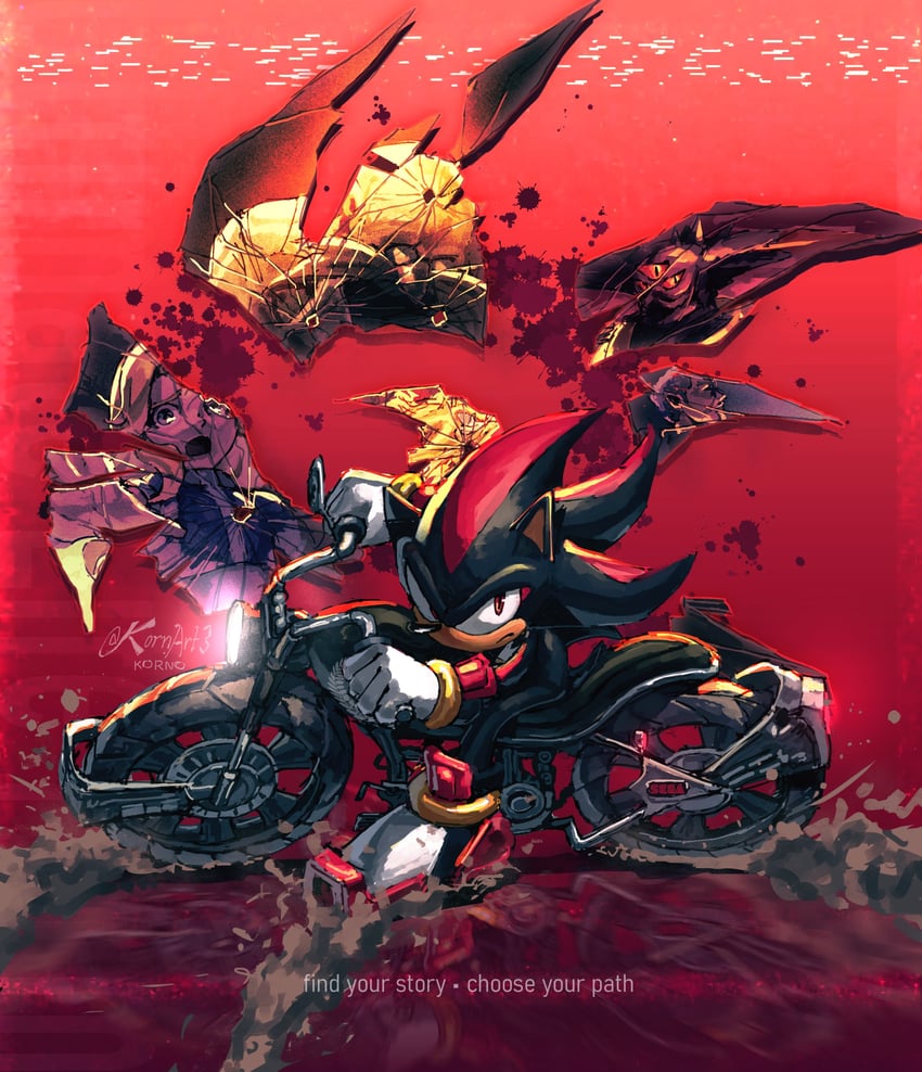 shadow the hedgehog, maria robotnik, gerald robotnik, black doom, and commander (sonic and 1 more) drawn by kornart