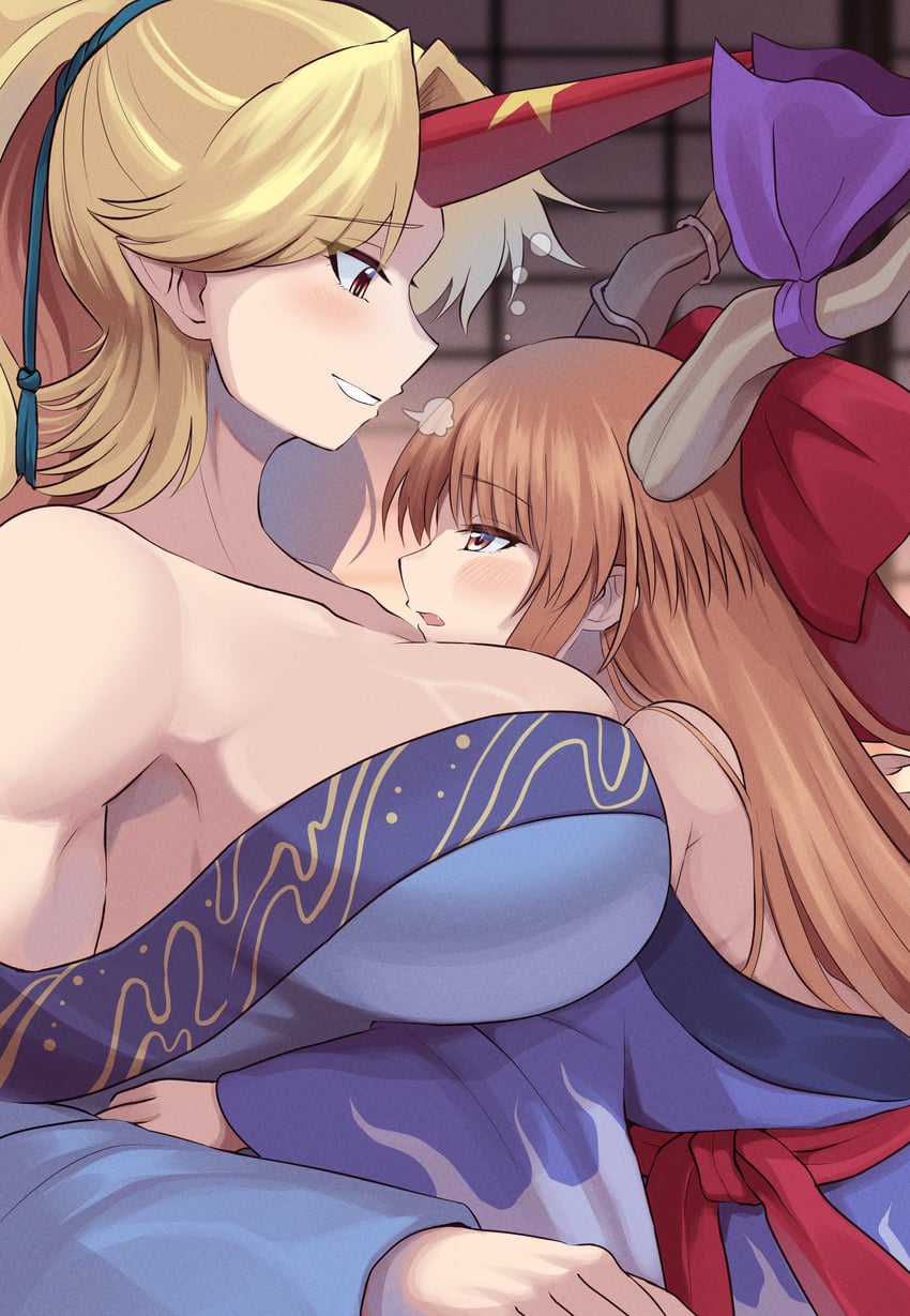 ibuki suika and hoshiguma yuugi (touhou) drawn by elaphe_guttata6