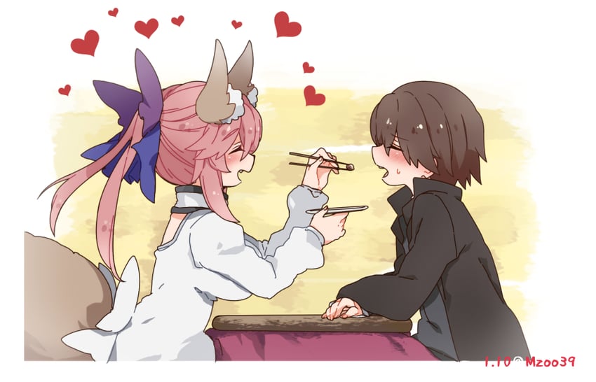 tamamo, tamamo no mae, and kishinami hakuno (fate and 2 more) drawn by osakana_(rrg0123)