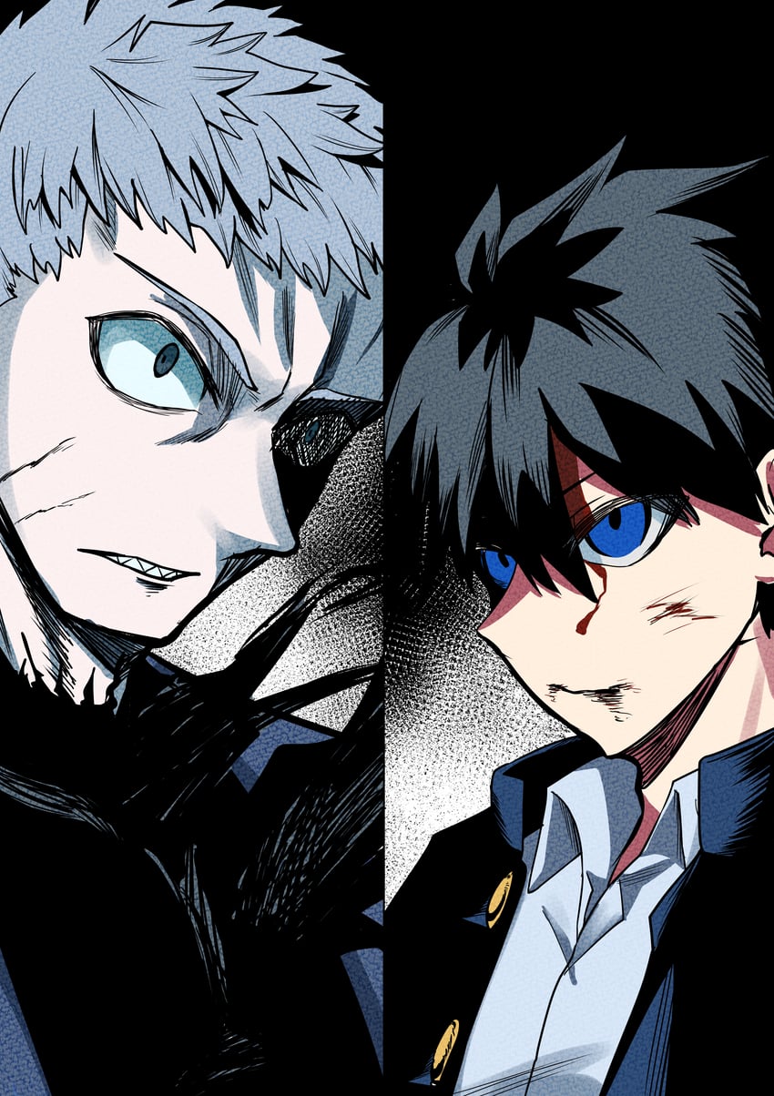 tohno shiki, nanaya shiki, and nrvnqsr chaos (tsukihime) drawn by masa_aoiro