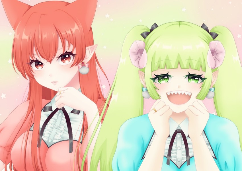 valac clara and azazel ameri (mairimashita! iruma-kun) drawn by tibi09