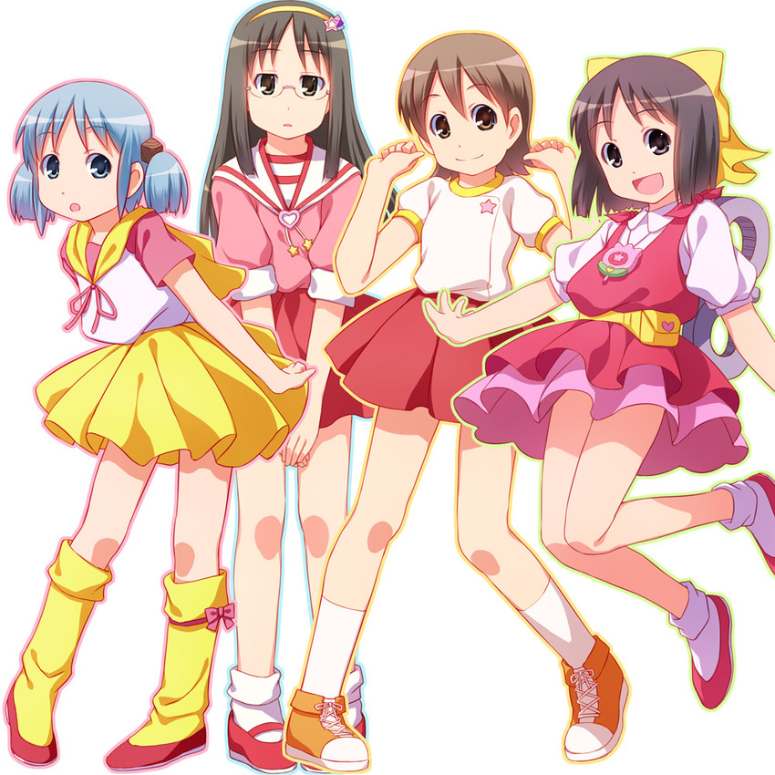 shinonome nano, naganohara mio, aioi yuuko, minakami mai, morisawa yuu, and 3 more (nichijou and 5 more) drawn by sayousuke