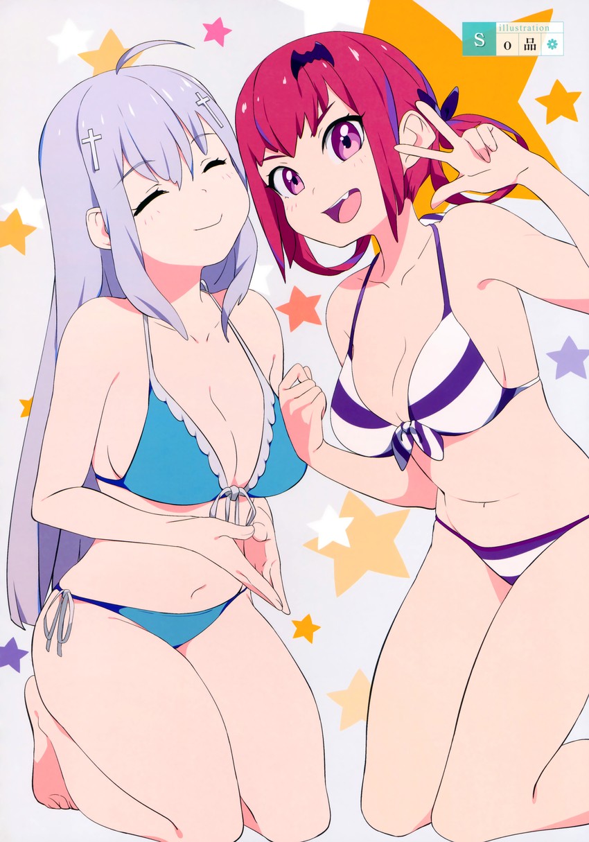 satanichia kurumizawa mcdowell and raphiel shiraha ainsworth (gabriel dropout) drawn by sohin