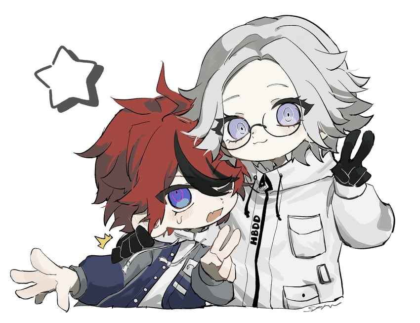 aotsuki eito and sumino takumi (the hundred line -last defense academy-) drawn by sparrowhabird