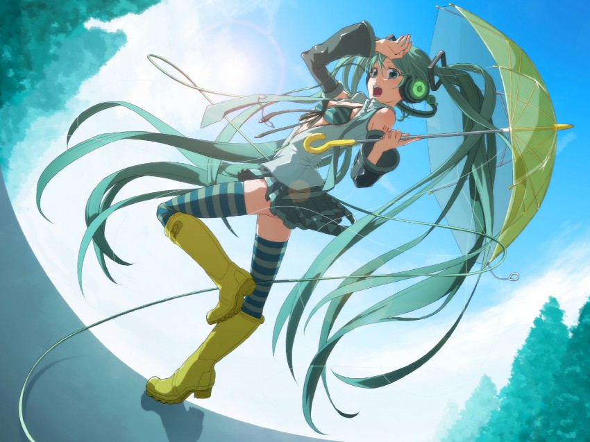 hatsune miku (vocaloid) drawn by arbre_lache and koyama_kariko