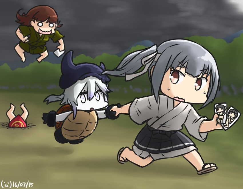 kitakami, ooi, kasumi, kagerou, and destroyer princess (kantai collection) drawn by hamu_koutarou