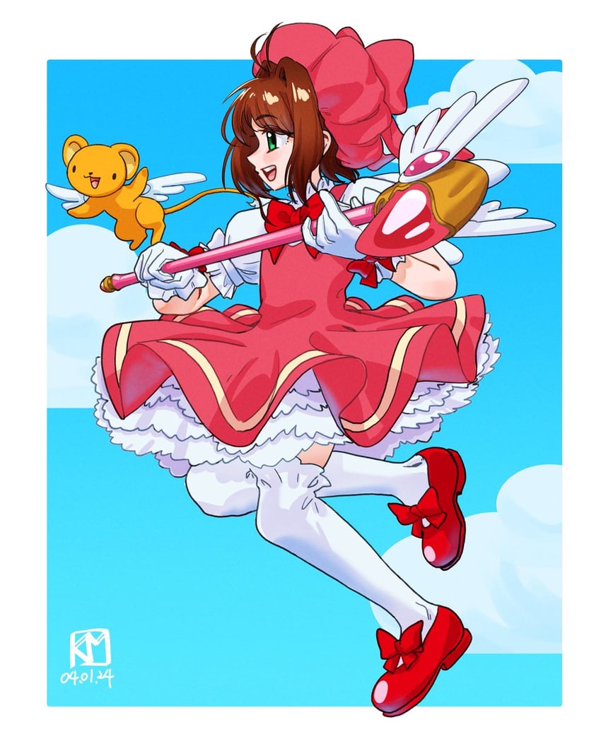 kinomoto sakura and kero (cardcaptor sakura) drawn by 54kmlikeuniform
