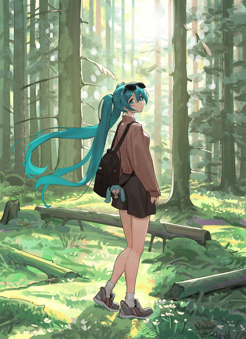hatsune miku and hachune miku (vocaloid) drawn by violet_sears