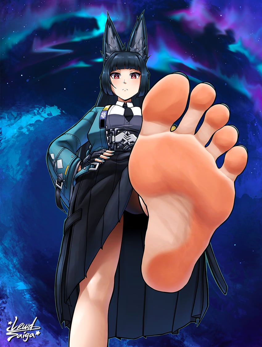 hoshimi miyabi (zenless zone zero) drawn by lewdsaiga