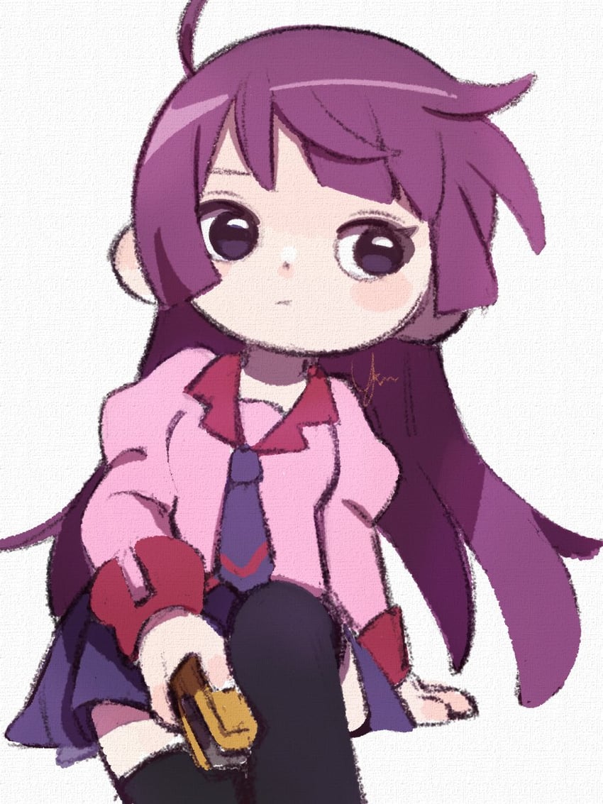 senjougahara hitagi (monogatari and 1 more) drawn by yknsugar