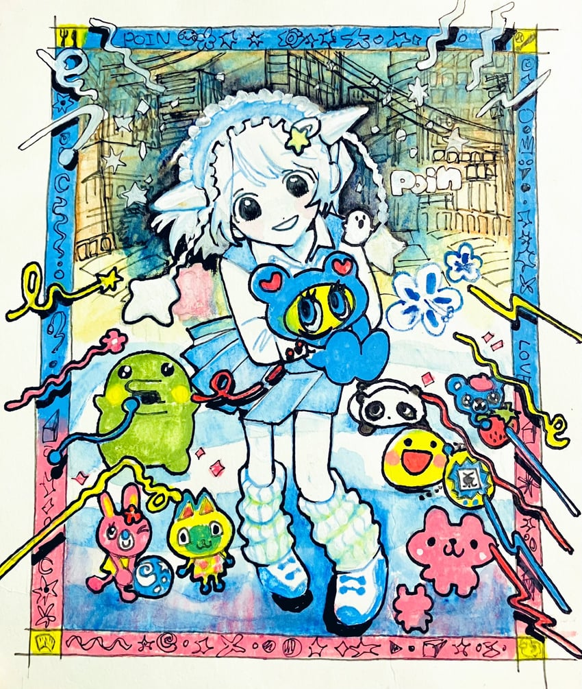 kuchipatchi, tarepanda, mitzi, nakamura-kun, mint-kun, and 1 more (original and 7 more) drawn by poin_(goruchopame)