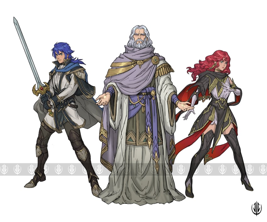 heim, fjalar, and baldr (fire emblem and 1 more) drawn by john_dimayuga