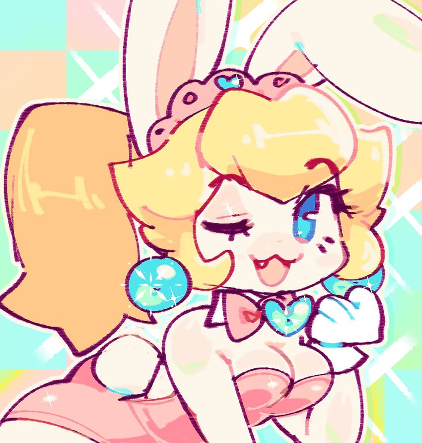 princess peach, rabbid, and rabbid peach (mario and 2 more) drawn by jaltoid