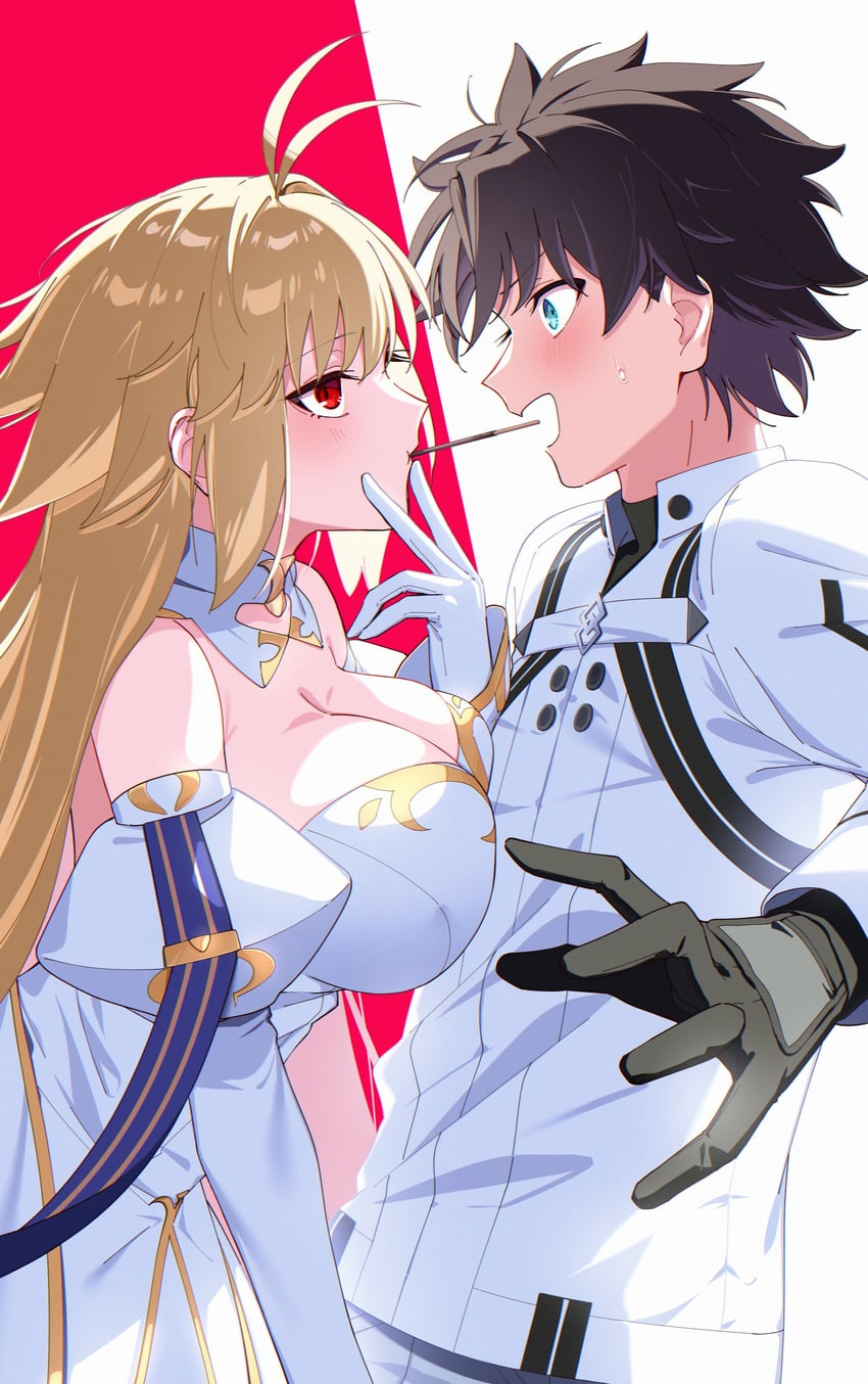 fujimaru ritsuka, arcueid brunestud, and archetype earth (fate and 2 more) drawn by kpaoi