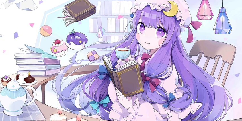 patchouli knowledge (touhou and 1 more) drawn by chon_(chon33v)