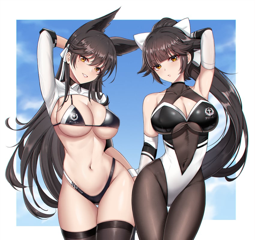 atago and takao (azur lane) drawn by zeukiar