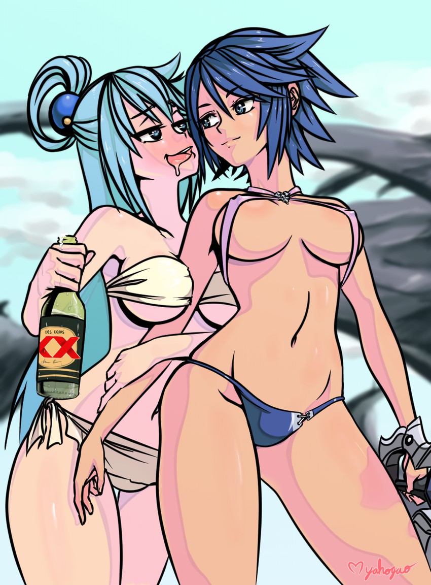 aqua (kono subarashii sekai ni shukufuku wo! and 1 more) drawn by maho_malice