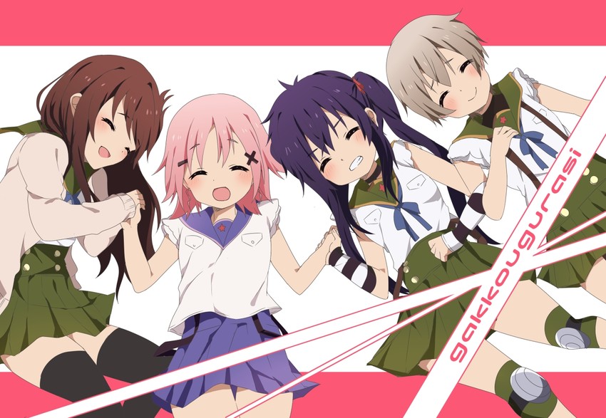 ebisuzawa kurumi, takeya yuki, wakasa yuuri, and naoki miki (gakkou gurashi!) drawn by ame_(szsn)