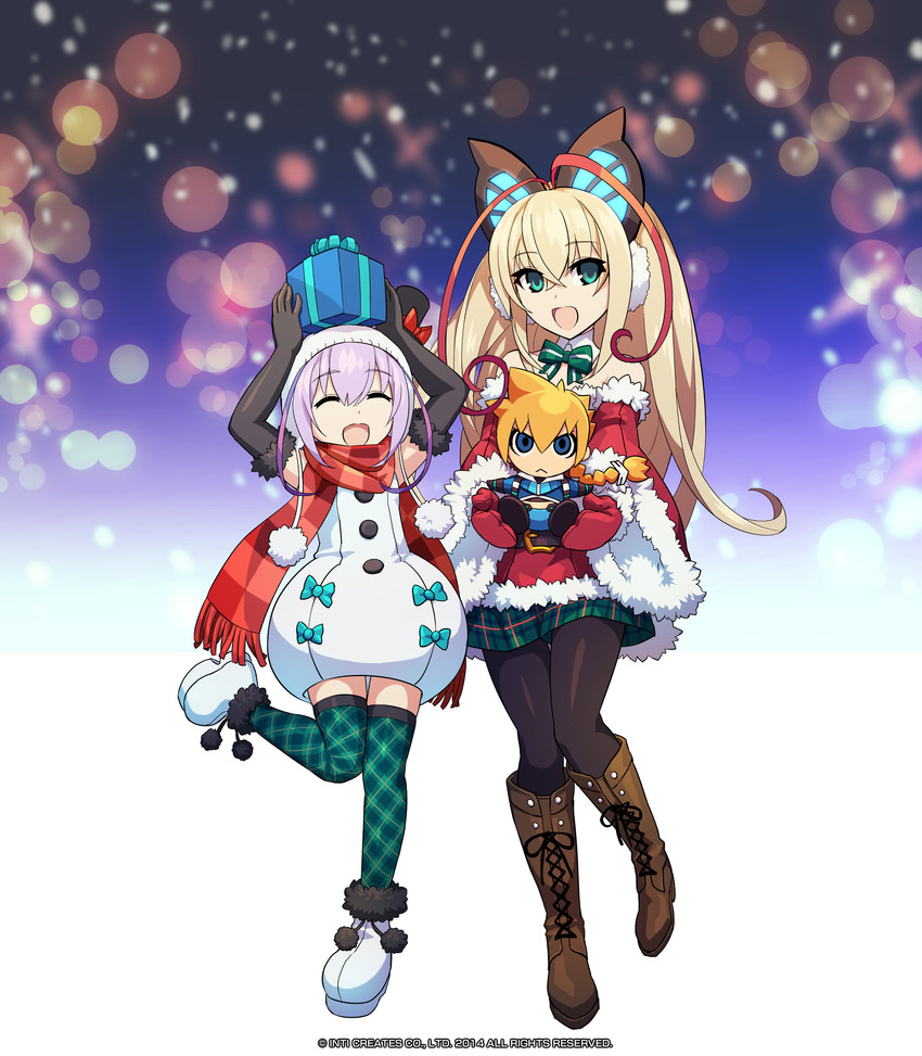 lumen, gunvolt, and joule (azure striker gunvolt and 1 more) drawn by hatakeyama_yoshitaka
