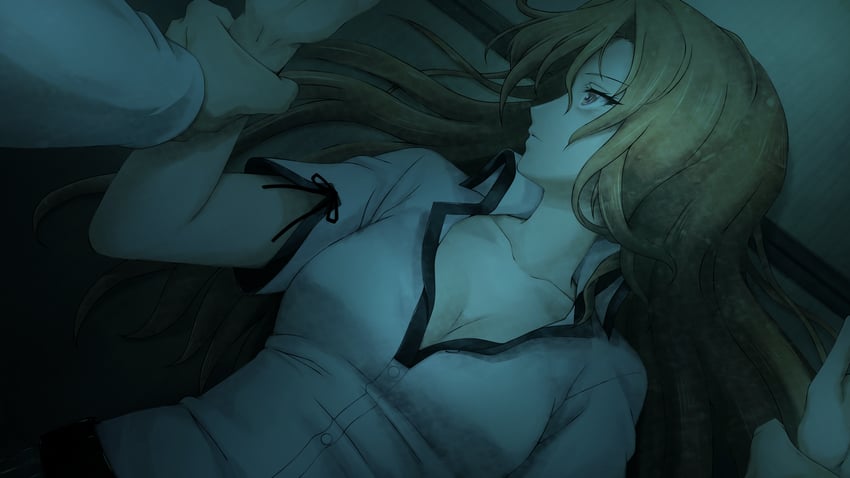 okabe rintarou and kiryuu moeka (steins;gate) drawn by huke