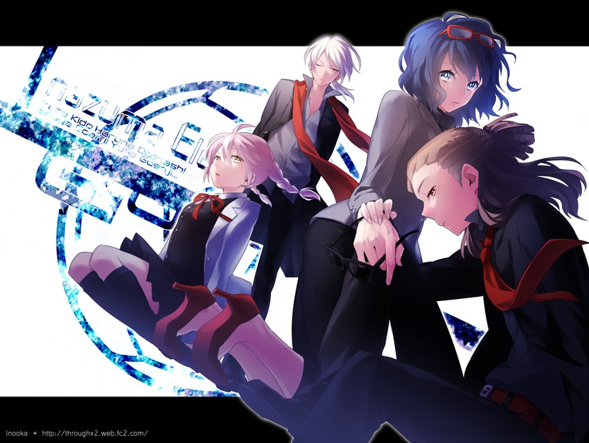 kidou yuuto, gouenji shuuya, otonashi haruna, and gouenji yuuka (inazuma eleven and 1 more) drawn by fumiko_(throughx2)
