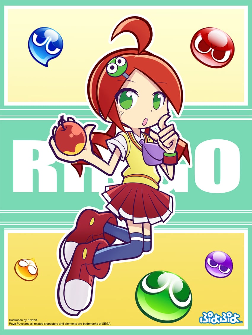 puyo and andou ringo (puyopuyo and 1 more) drawn by krizart
