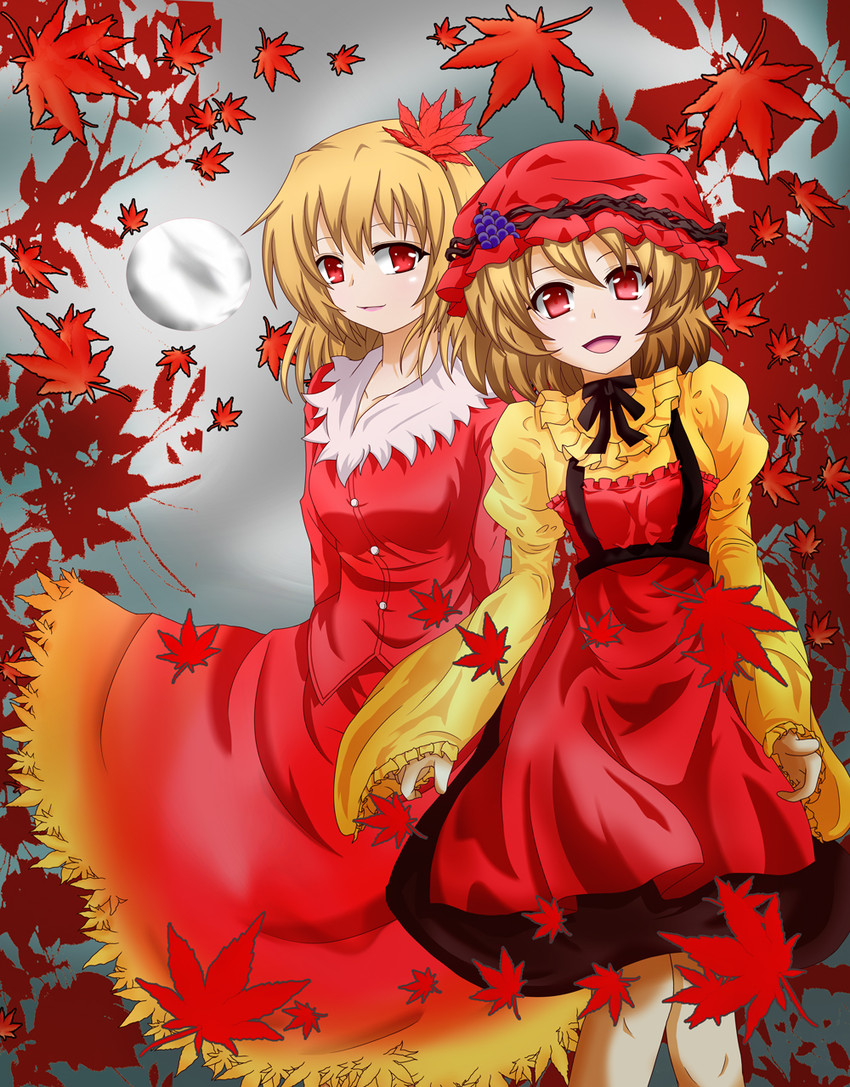 aki minoriko and aki shizuha (touhou) drawn by r68(rokuha)