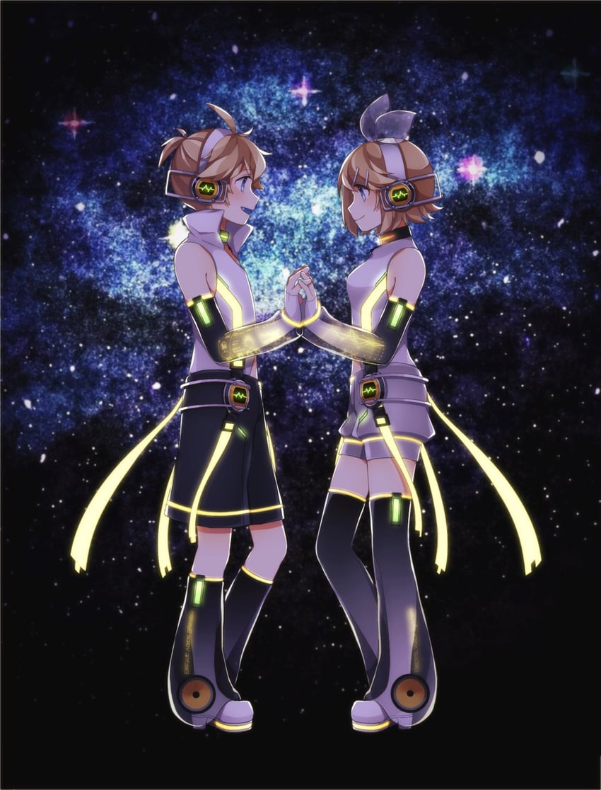 kagamine rin and kagamine len (vocaloid) drawn by omachi_mozu