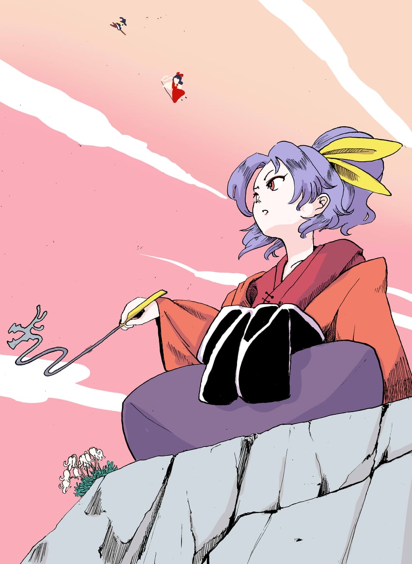 hakurei reimu, kirisame marisa, and komakusa sannyo (touhou) drawn by uokin2