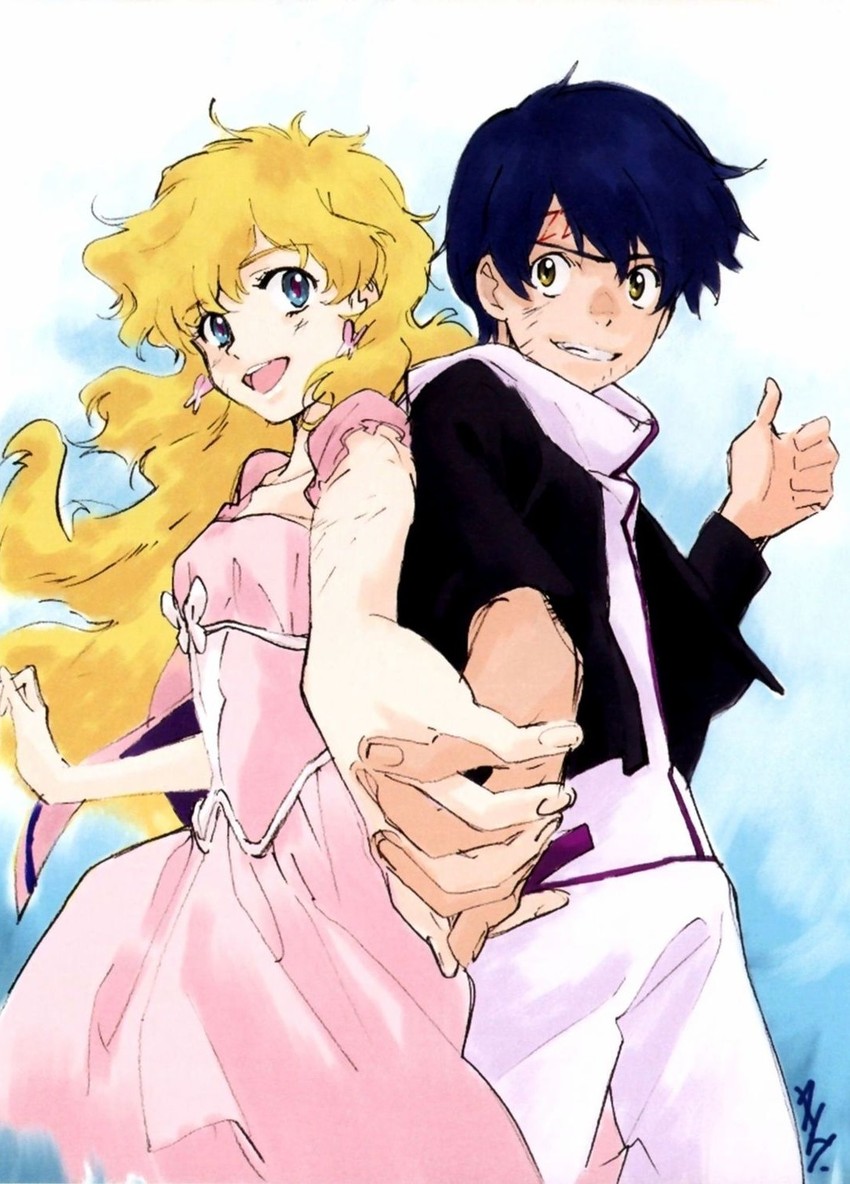 nia teppelin and simon (tengen toppa gurren lagann and 3 more) drawn by hayashi_akemi