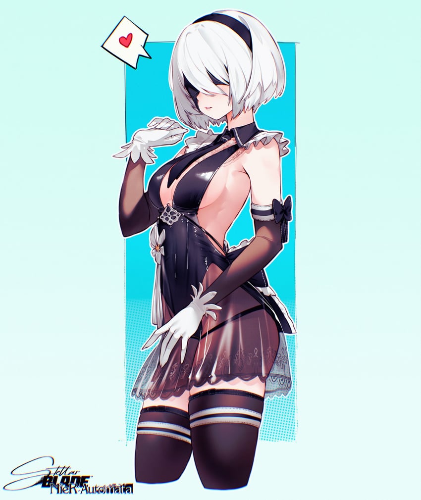 2b and eve (nier and 2 more) drawn by cesar_art456